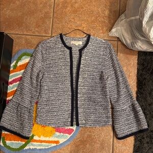 LOFT Monochrome Tweed Jacket with Black Trim